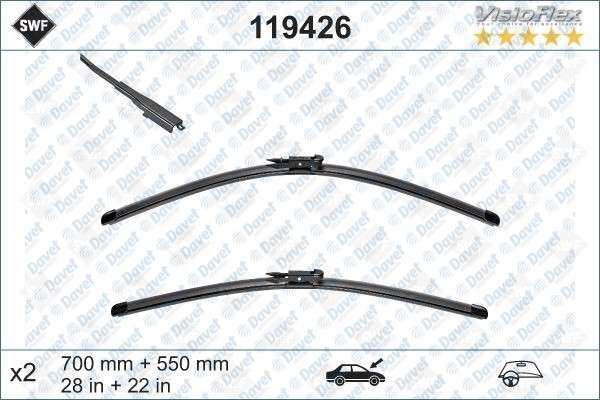 VALEO 119426 Silecek Supurgesi (X2) 700/550mm Muz Tip C5 08-->  ####